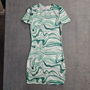 SHEIN/kids Green & White Marble Mini Dress 🆕
